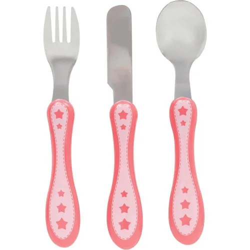 KIT TALHERES 3 PEÇAS ESTRELINHA ROSA BUBA - ROSA