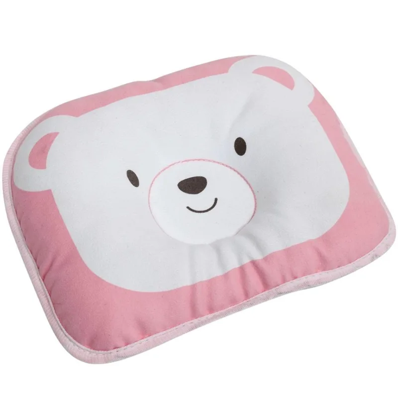 TRAVESSEIRO ANATÔMICO PARA BEBE RECÉM-NASCIDO URSO ROSA BUBA