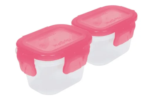 KIT 2 POTINHOS ROSA TAMPA HERMETICA BUBA - ROSA
