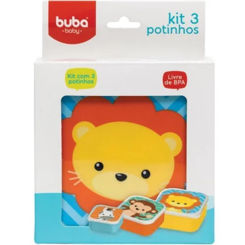 KIT 3 POTINHOS ANIMAIS  BUBA 11383 POTE COM TAMPA PASSEIO - Buba