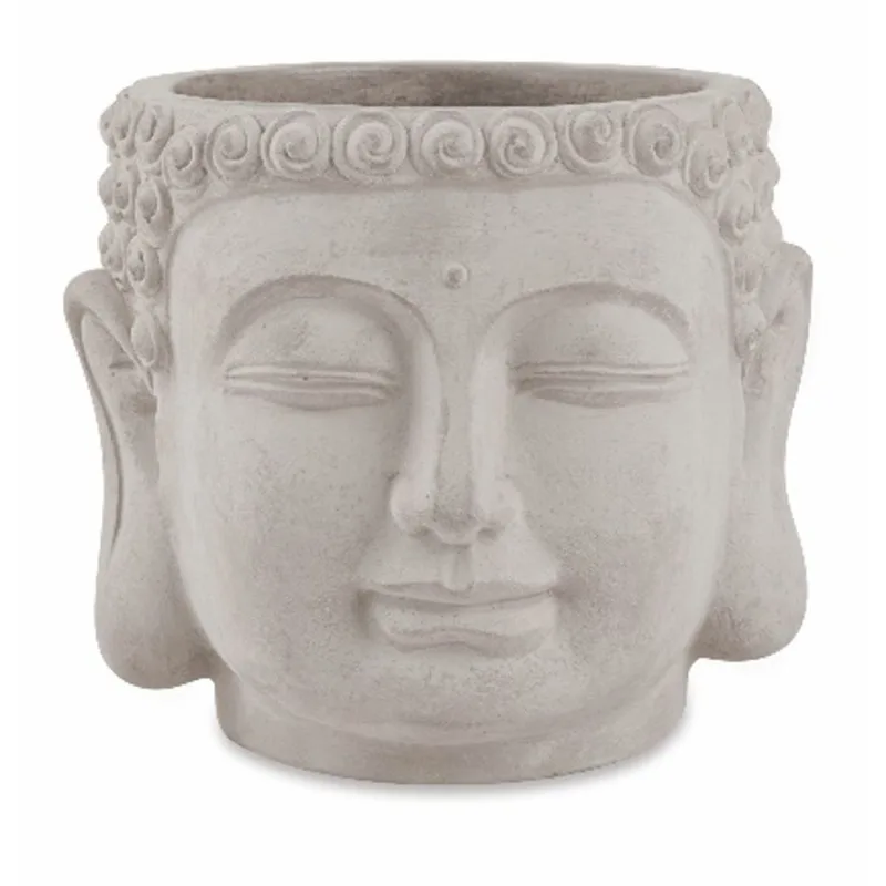 Cachepot em Cimento Buda Grande Cinza Mart