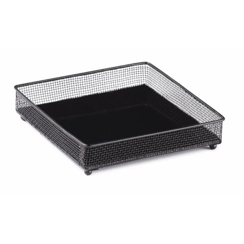 Bandeja em Metal c/ Vidro Preto Mart