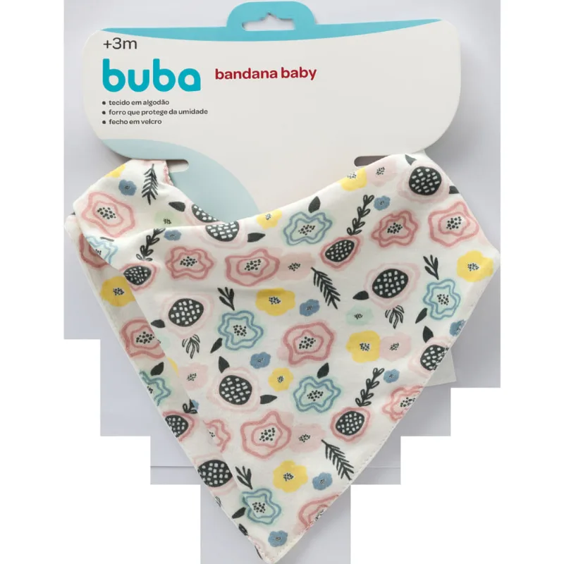 Bandana Baby Flores - Branco - Buba