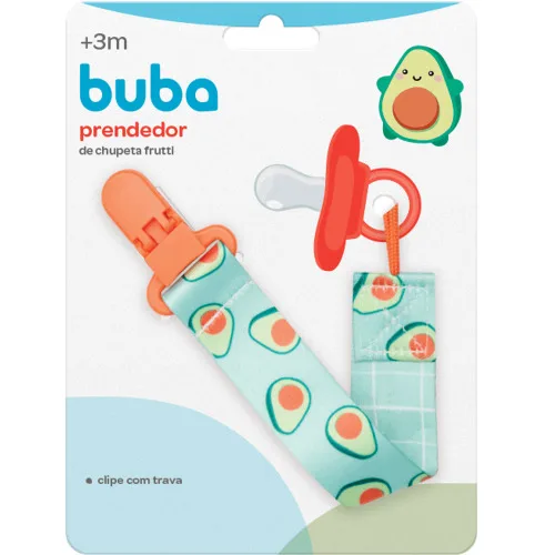 PRENDEDOR DE CHUPETA FRUTTI AVOCADO BUBA BABY - Não Informado