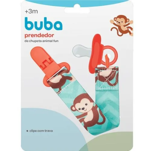 PRENDEDOR DE CHUPETA ANIMAL FUN - MACACO BUBA BABY - Buba