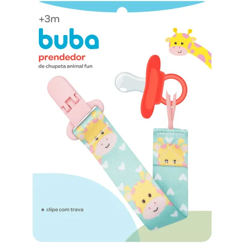 PRENDEDOR DE CHUPETA ANIMAL FUN GIRAFA BUBA BABY - Buba
