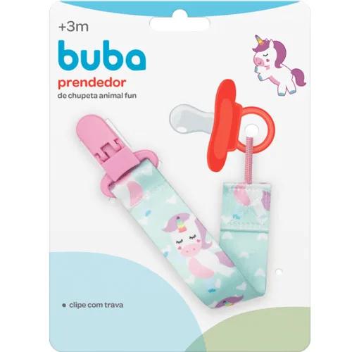 PRENDEDOR DE CHUPETA ANIMAL FUN UNICÓRNIO BUBA BABY - UNICORNIO