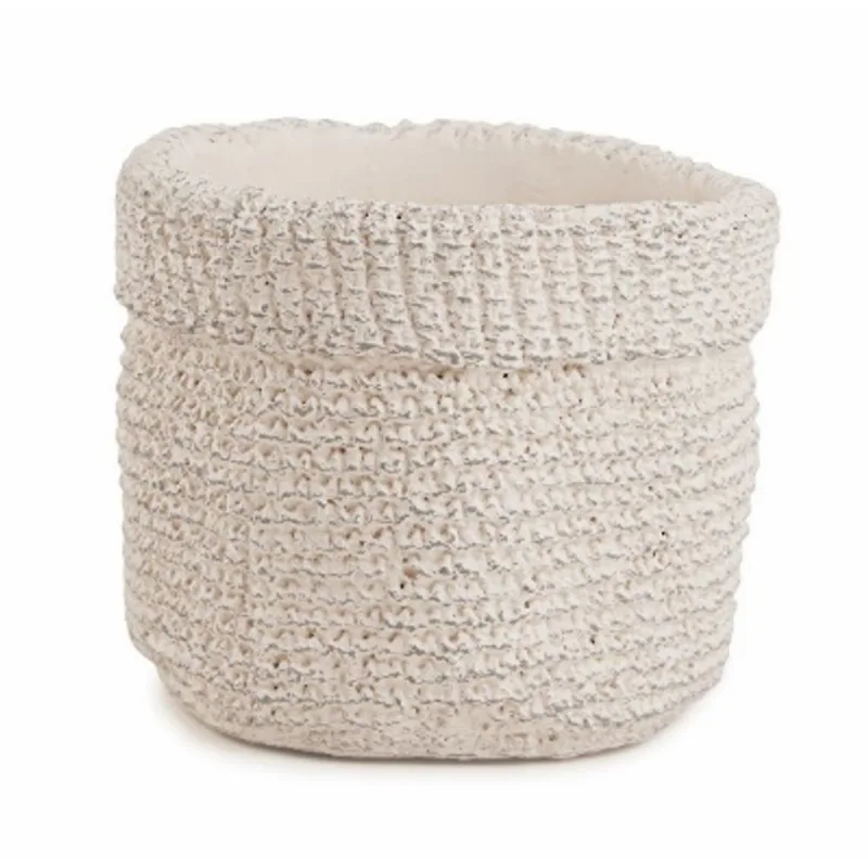 Cachepot em Cimento Branco Mart