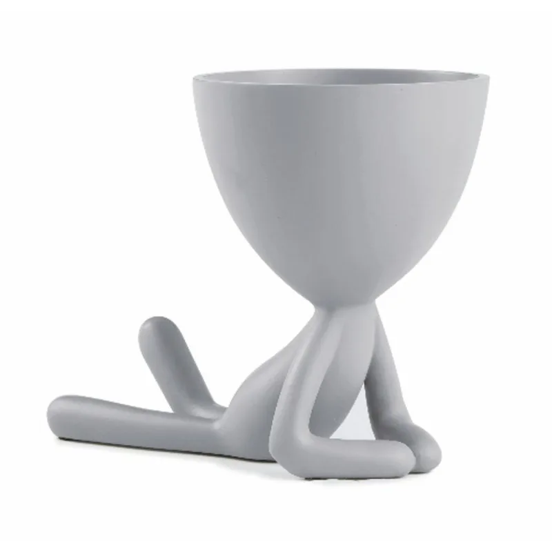 Vaso em Poliresina Cinza Mart