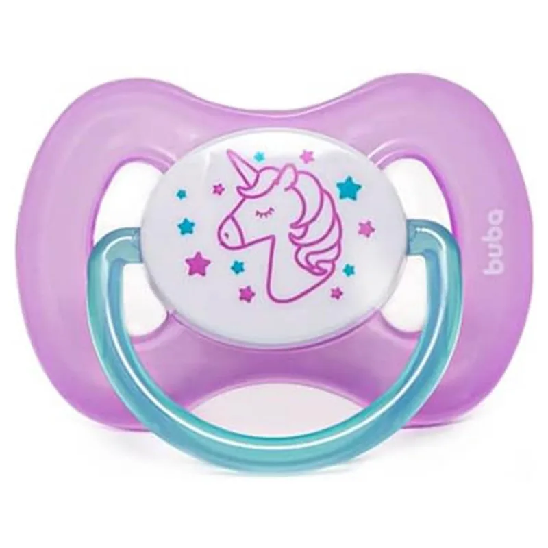 Chupeta - Silicone Ultra Soft - 6m - Comfort - Unicórnio Rosa - Buba