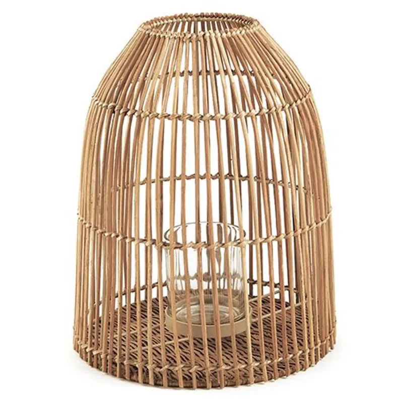 Lanterna de fibra natural em rattan 36X29cm bege Mart