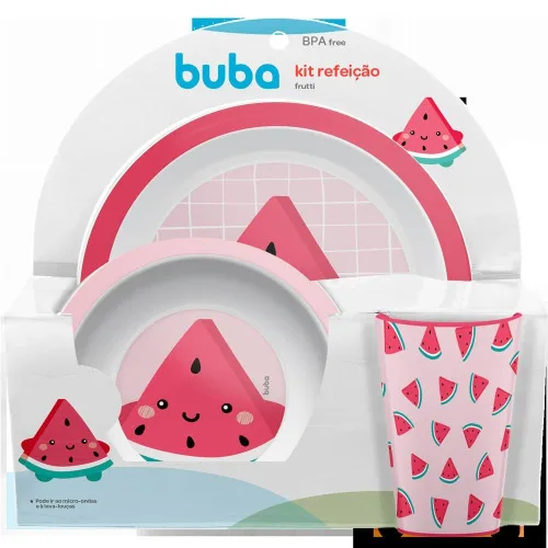 CONJUNTO DE REFEIÇÃO FRUTTI - MELANCIA - BUBA
