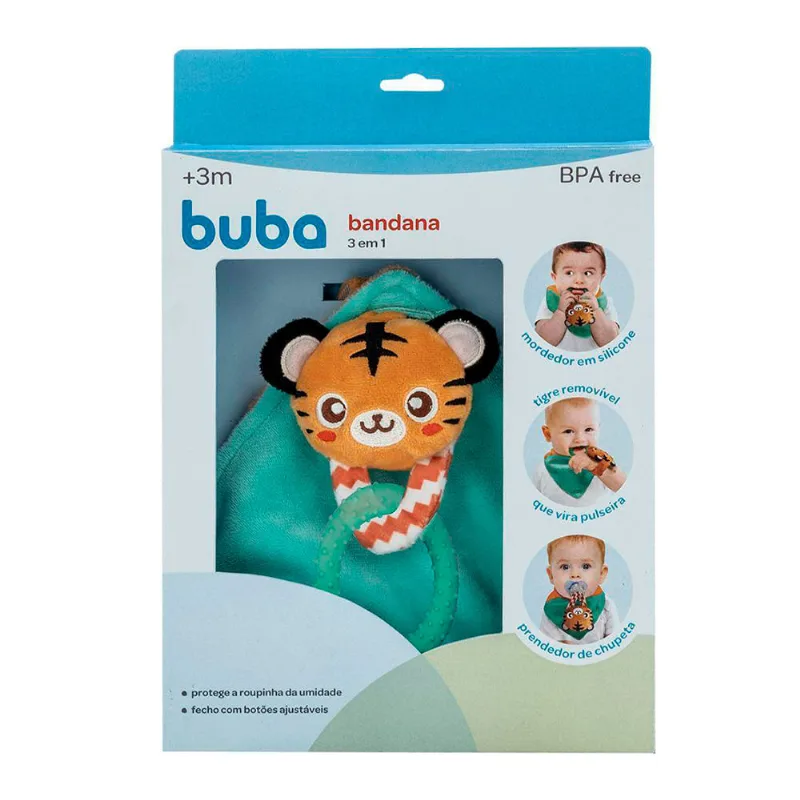 BANDANA PLUSH COM MORDEDOR TIGRE