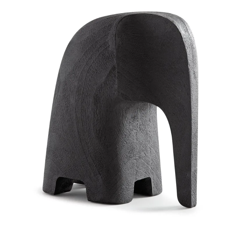 Escultura Decorativa "Elefante" Em Poliresina Preto 18,5x8,5 Cm - D'Rossi