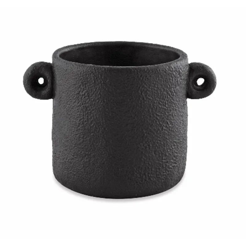 Cachepot em Cimento Preto Mart