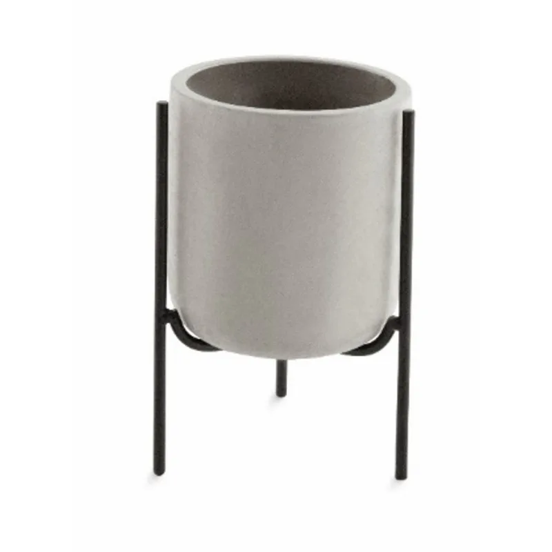 Cachepot em Cimento c/ Suporte Cinza Mart