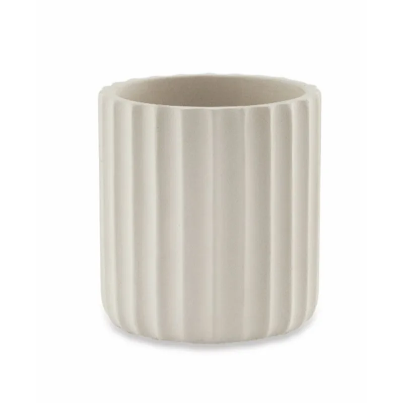 Cachepot Off White em Cimento Médio Cinza Mart