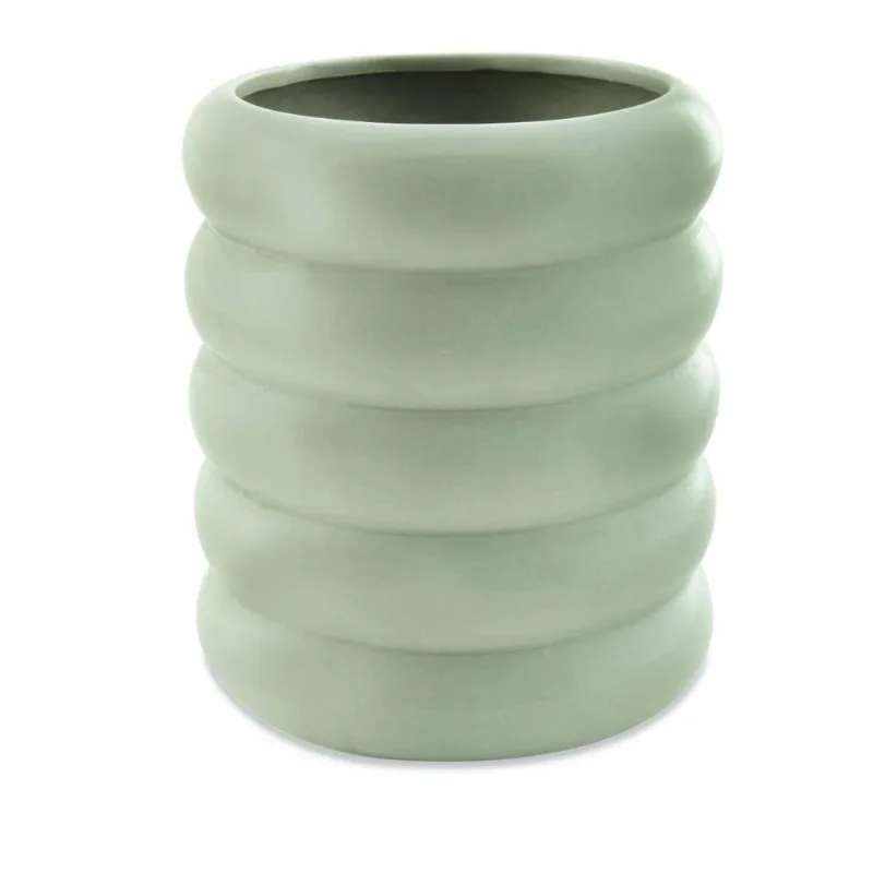 Cachepot Mart Collection 12875 Cerâmica Cinza