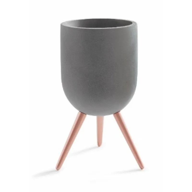 Cachepot em Cimento Médio c/ Suporte Cinza Mart