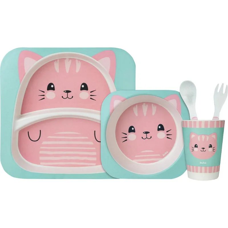 Kit Refeição Bambu Gatinho Buba