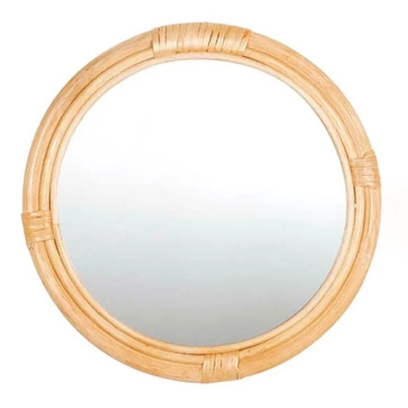 Espelho em rattan redondo rustic 50 cm