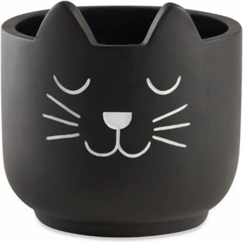 Cachepot em Cimento Grande Gato Preto Mart