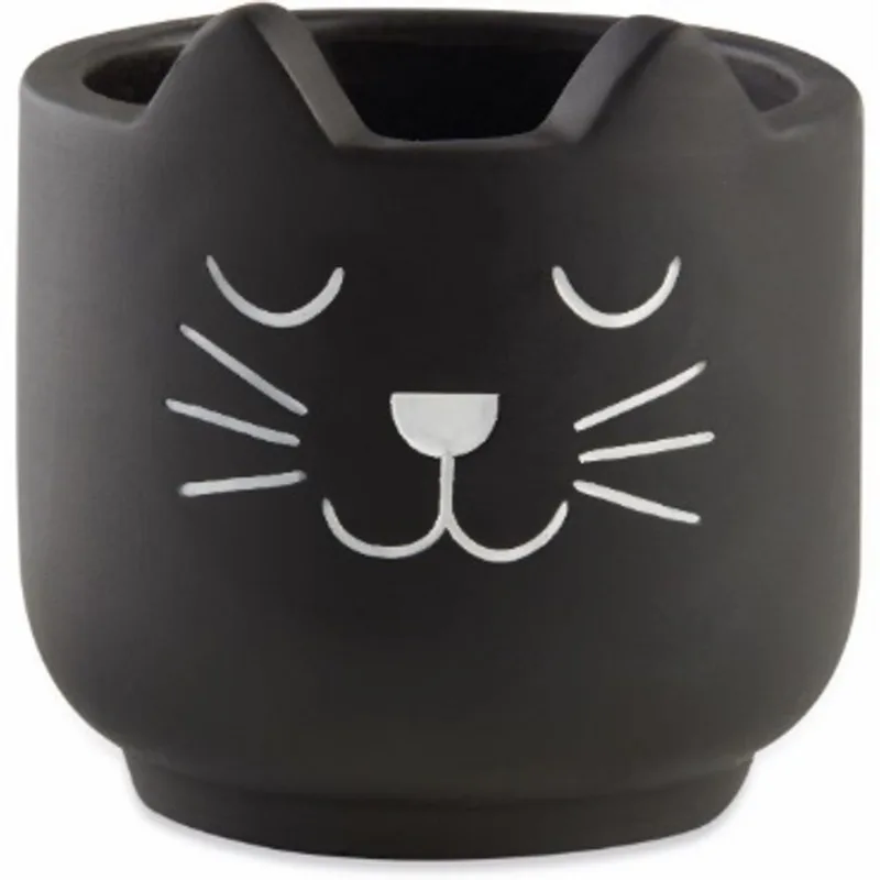 Cachepot em Cimento Médio Gato Preto Mart