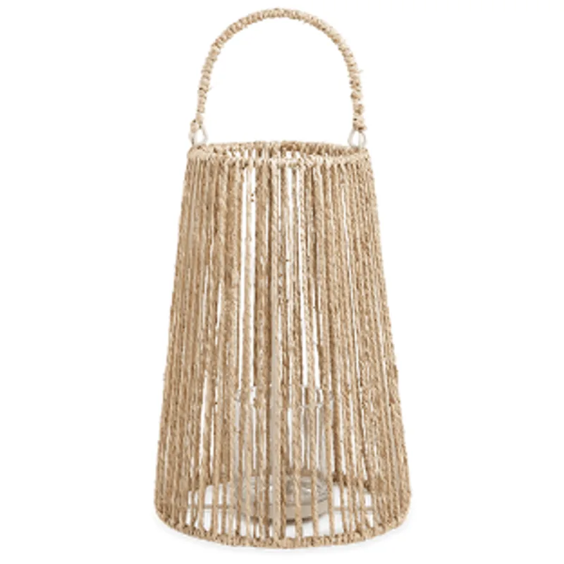 Lanterna de fibra natural 45X22cm bege Mart