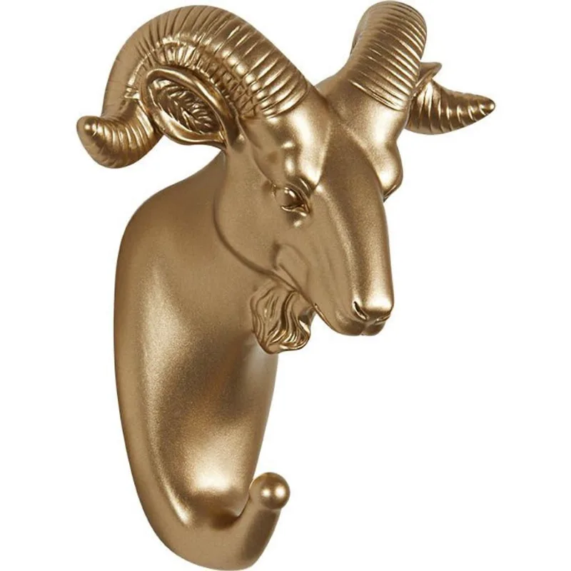 Gancho de parede em resina muflao dourado