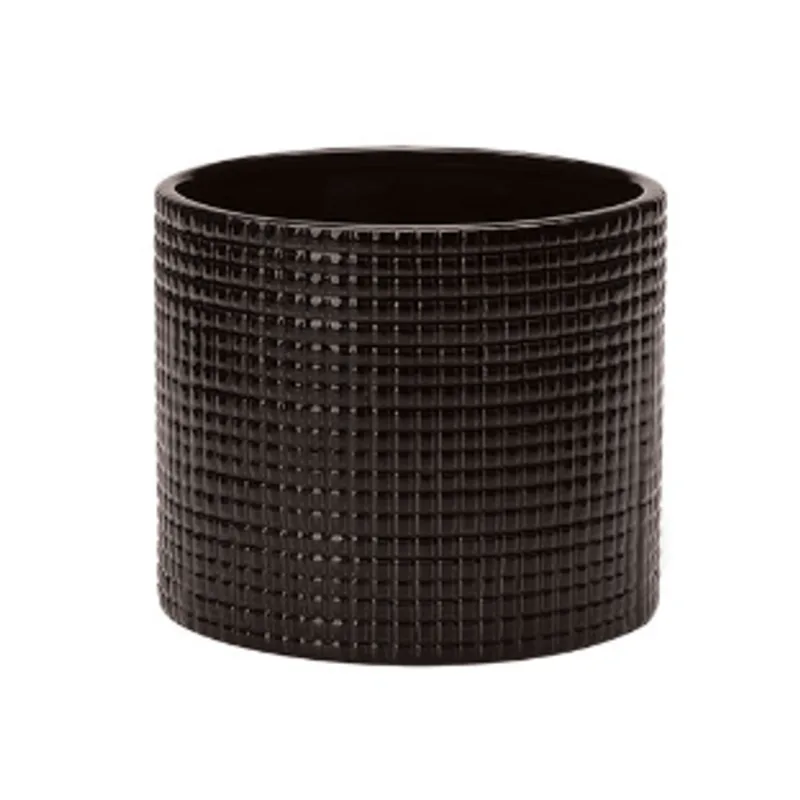 Cachepot de ceramica 12X14cm preto Mart