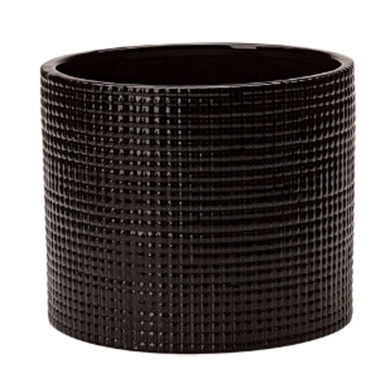 Cachepot de ceramica 16X19cm preto Mart