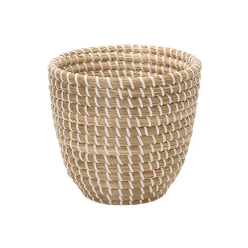 Cachepot de fibra natural 19X19cm bege Mart