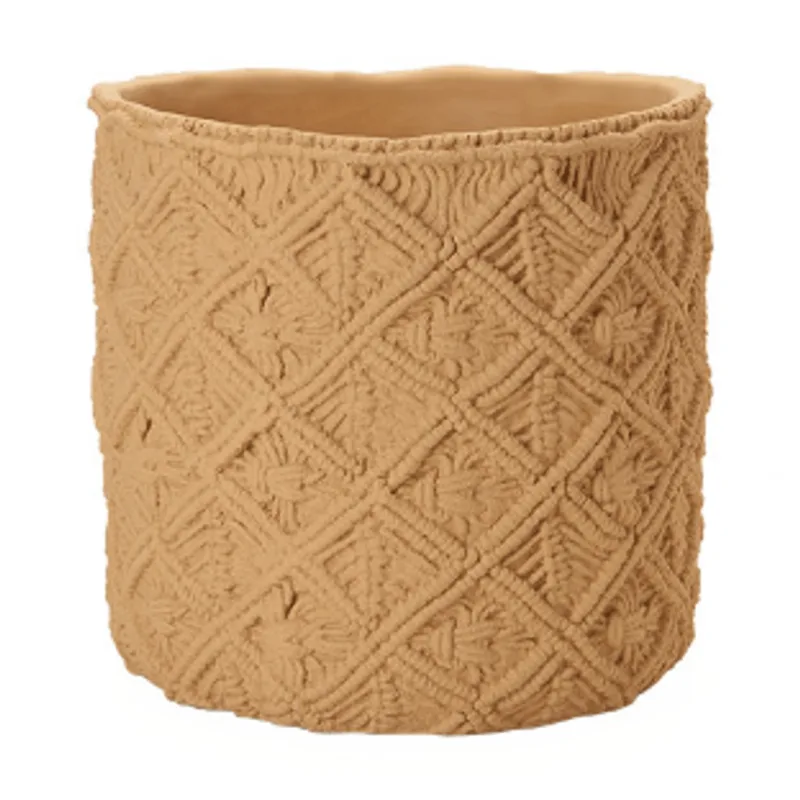 Cachepot de cimento 34X34,5cm bege Mart