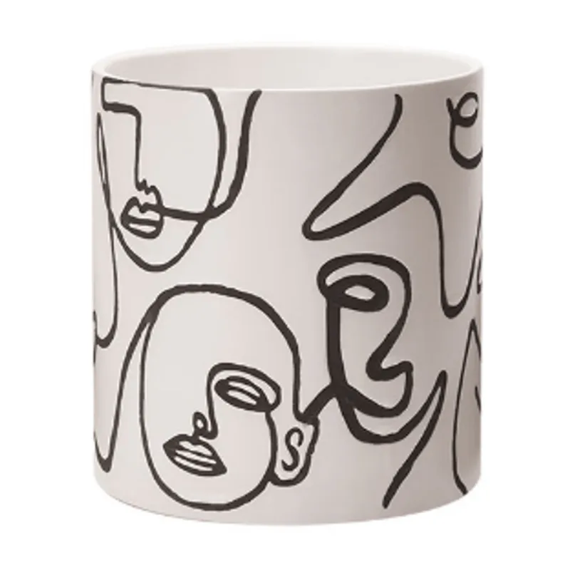 Cachepot de ceramica 19X17,5cm branco Mart