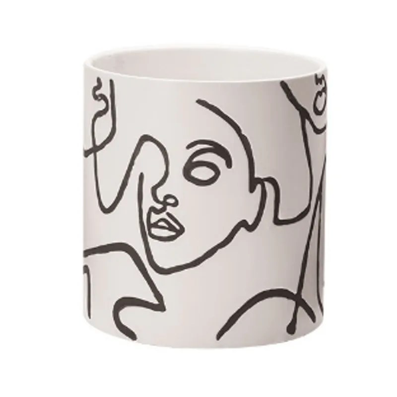 Cachepot de ceramica 15X14cm branco Mart