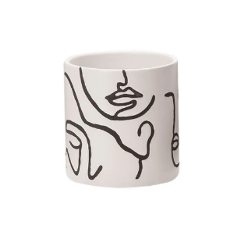 Cachepot de ceramica 10,5X10cm branco Mart