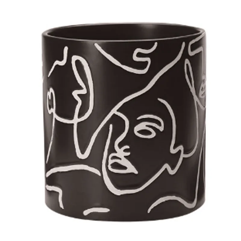 Cachepot de ceramica 19X18cm preto Mart