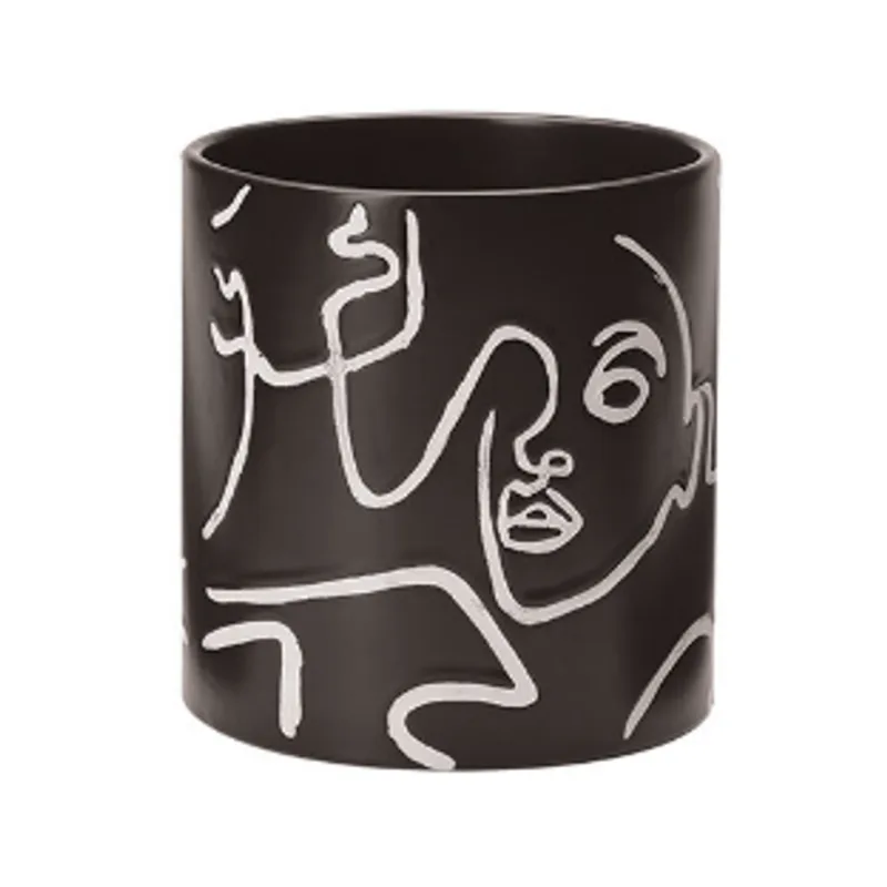 Cachepot de ceramica 15X14cm preto Mart