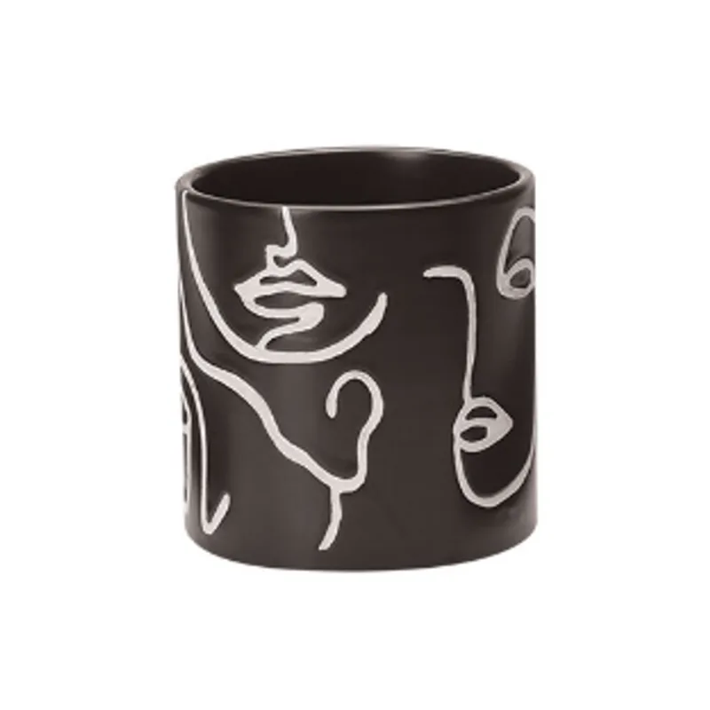 Cachepot de ceramica 10,5X10cm preto Mart