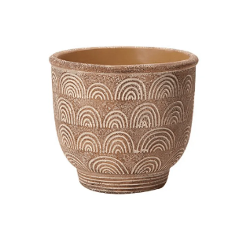 Cachepot de cimento 13X14cm marron Mart