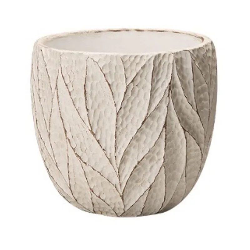 Cachepot Em Cimento Off White 11,5x14x14cm Mart