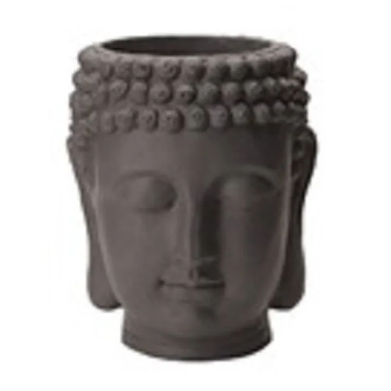 Cachepot em Cimento Buda 23,5x19,5cm Cinza Mart