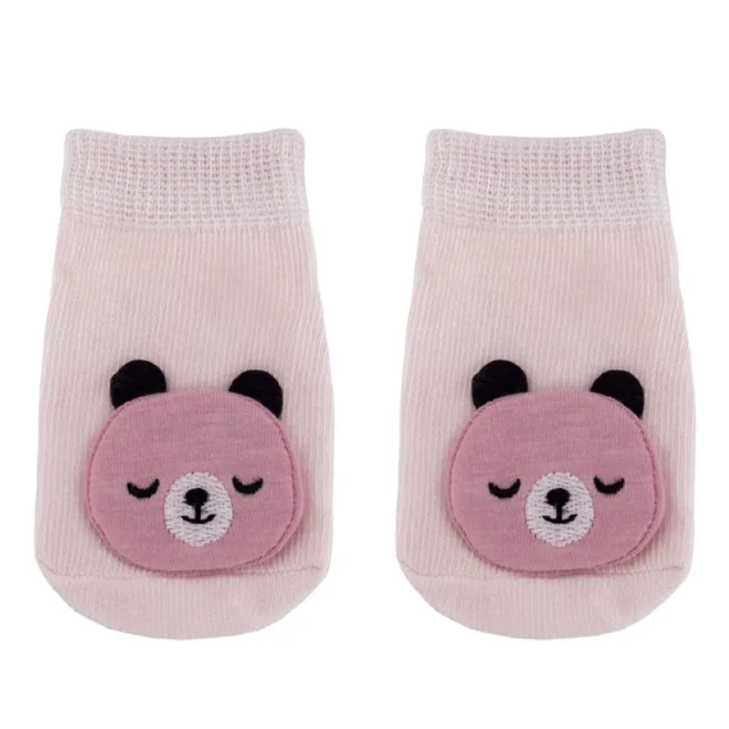 MEIA ANTIDERRAPANTE COM APLIQUE URSO ROSA BUBA - PP 14542