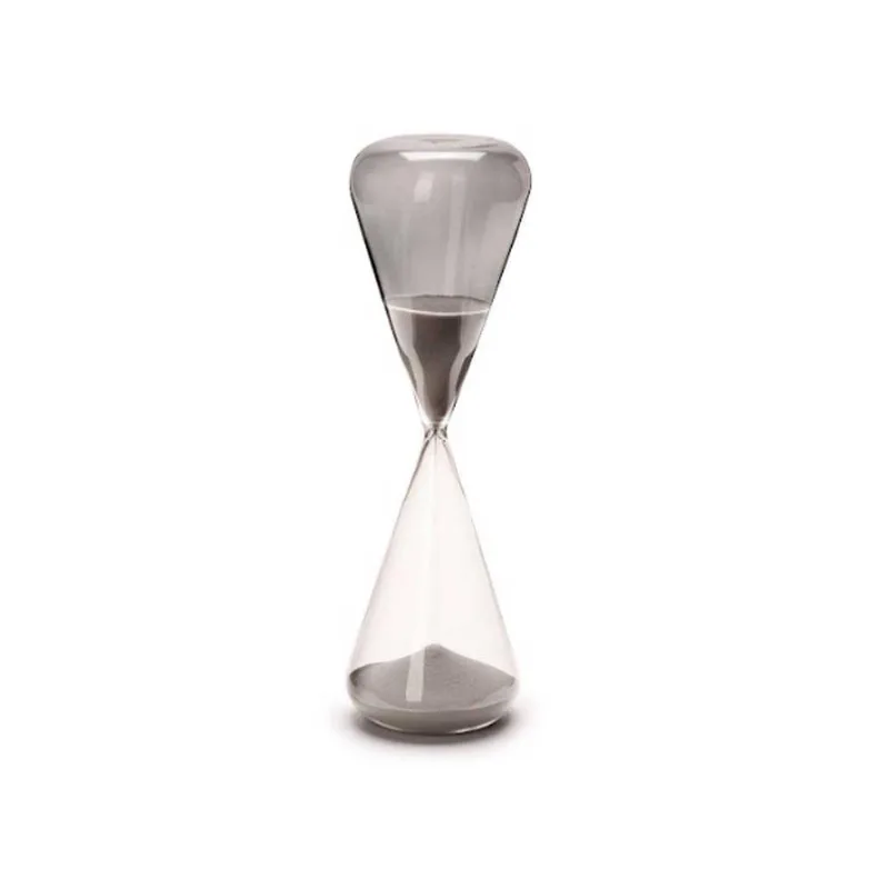 Ampulheta Decorativa De Vidro Cinza 15 Minutos