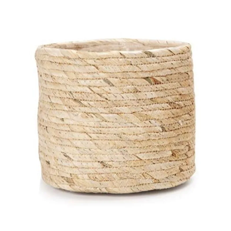 Cachepot Em Fibra Natural Bege 21x23x23cm Mart