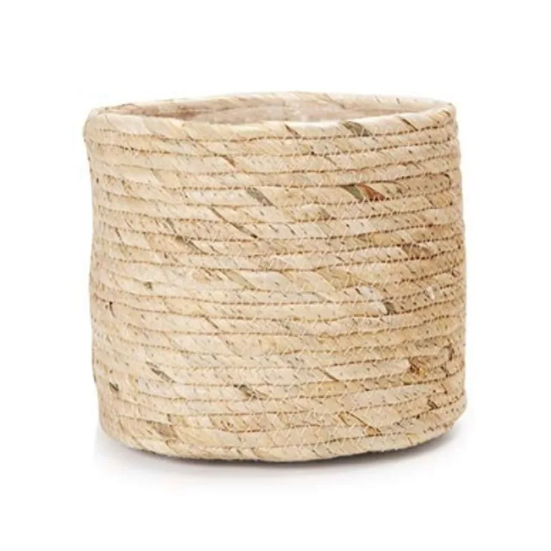 Cachepot Em Fibra Natural Bege 18x20x20cm Mart