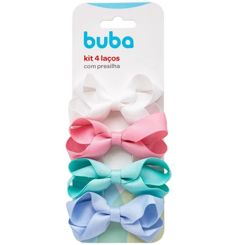 Kit De Laços Sortidos Infantil Com Presilha 4Un 15305 - Buba
