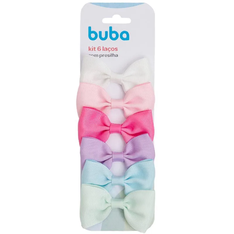 Kit 6 Laços Com Presilha Coloridos 15308 - Buba
