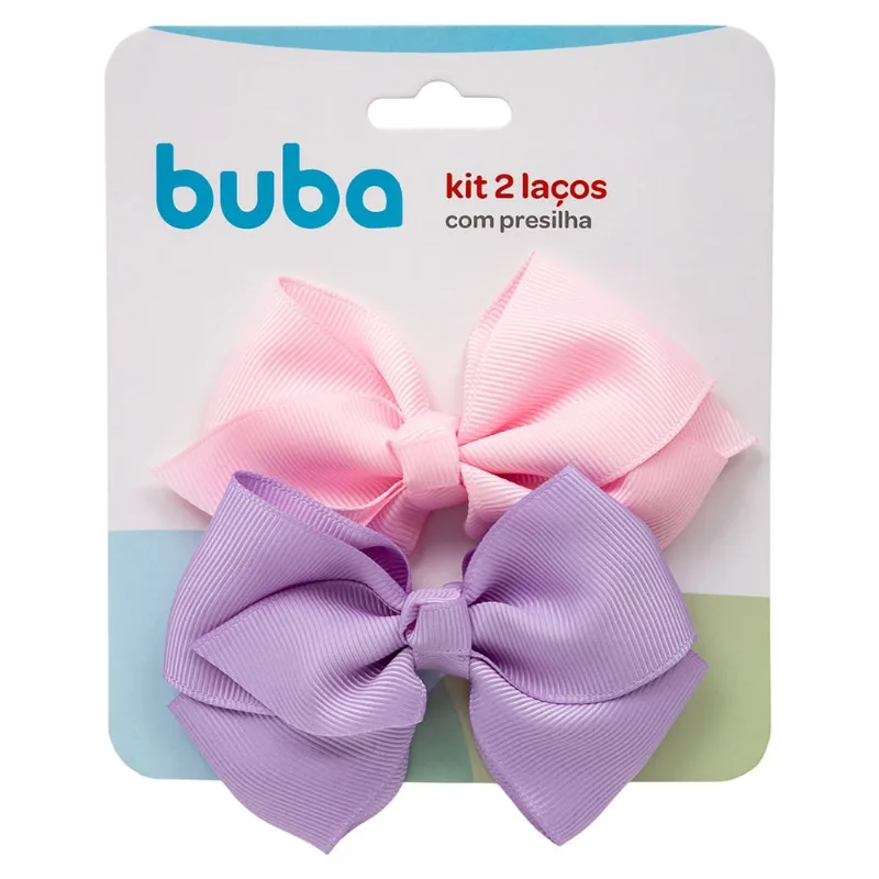 Kit Laços Infantil Lilas E Rosa Com Presilha 2un 15313 - Buba