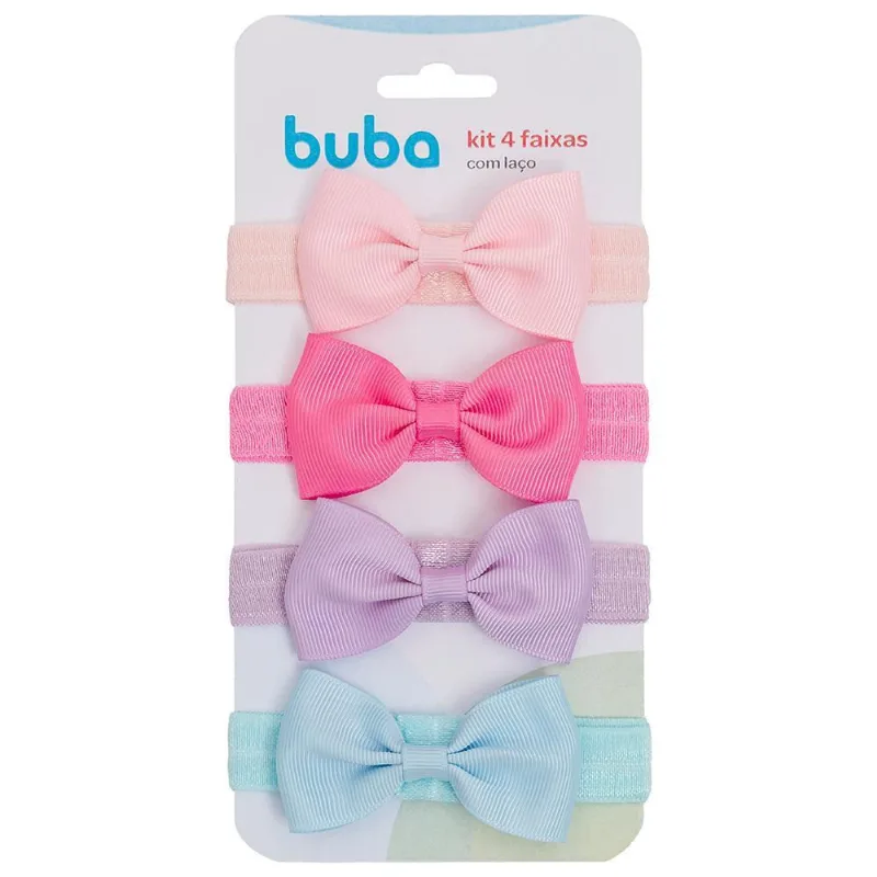 Kit 4 Faixas Com Laço Infantil Sortido 15316 Buba